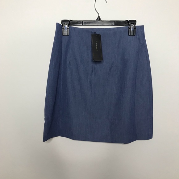 BCNGMaxazria Blue Chambray Faux Denim Mini Skirt - Picture 2 of 3